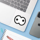 Sticker Dingue Cartoon Eyeball Vinyl (Ordinateur portable avec iPhone)