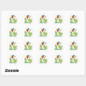 Sticker Dino 3e Anniversaire Classique Rond (Feuille)