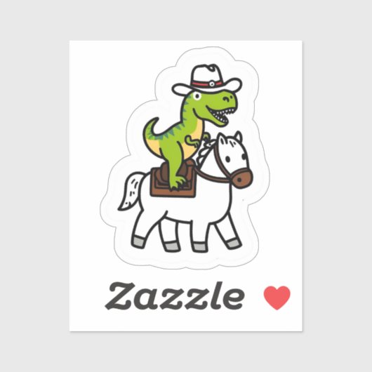 Sticker Dino Cowboy Rodeo (Feuille)