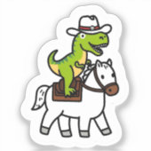 Sticker Dino Cowboy Rodeo (Recto)