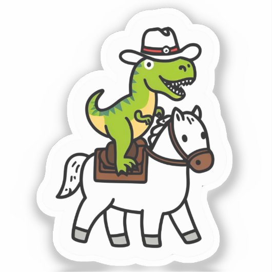 Sticker Dino Cowboy Rodeo (Recto)