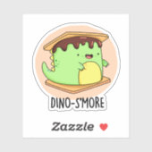 Sticker Dino-smore Dinosaure Dinosaure Smore Pun (Feuille)