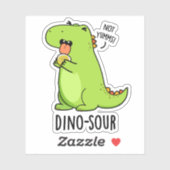 Sticker Dino-sour Funny Dinosaur Pun (Feuille)