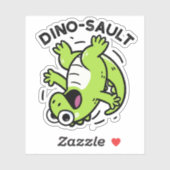 Sticker Dinosault Funny Dinosaur Pun (Feuille)