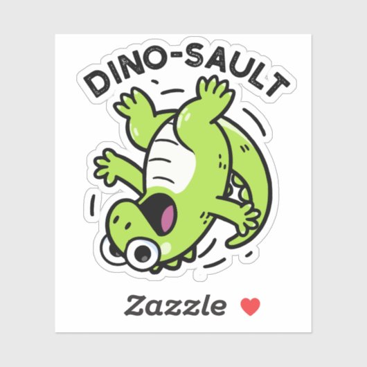 Sticker Dinosault Funny Dinosaur Pun (Feuille)