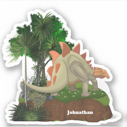 Sticker Dinosaur dessin animé stegosaurus do-it-yourself n (Devant)