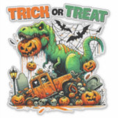 STICKER DINOSAUR PUNS, TRICK OU TRAITEMENT DINO (Devant)