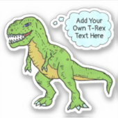 Sticker Dinosaur T Rex Doodle Personnalisé Voix Bubble Dev (Devant)