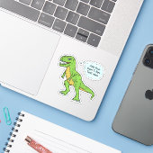 Sticker Dinosaur T Rex Doodle Personnalisé Voix Bubble Dev (Ordinateur portable avec iPhone)