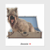 Sticker Dinosaur Tyrannosaurus dans une valise (Feuille)