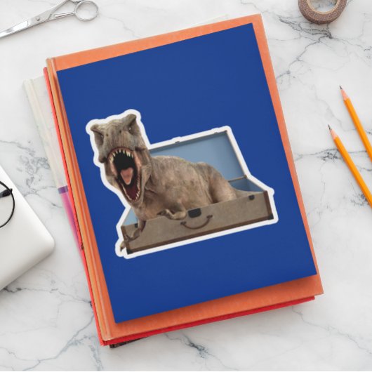 Sticker Dinosaur Tyrannosaurus dans une valise