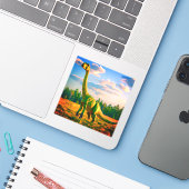 Sticker Dinosaure (Ordinateur portable avec iPhone)