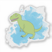 Sticker Dinosaure avec Aquarelle Arrière - plan Design (Devant)