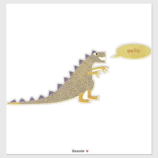 Sticker Dinosaure Cute (Feuille)