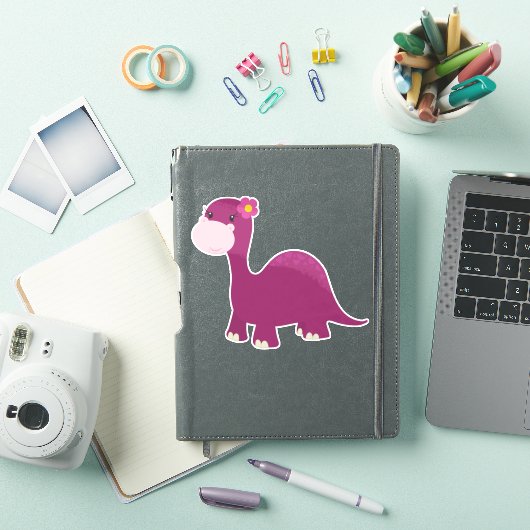 Sticker Dinosaure Cute, Dinosaure Fille, Dinosaure Rose, D (Couverture iPad)