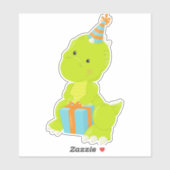 Sticker Dinosaure d'anniversaire, Dinosaure de fête, Cadea (Feuille)