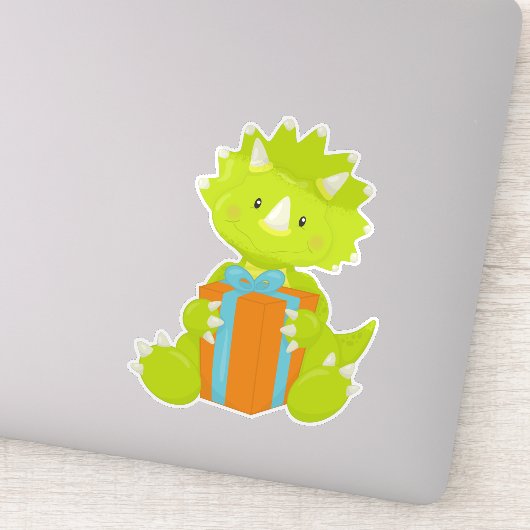 Sticker Dinosaure d'anniversaire, Dinosaure de fête, Casqu (Détail)