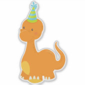 Sticker Dinosaure d'anniversaire, Dinosaure de fête, Dino, (Devant)