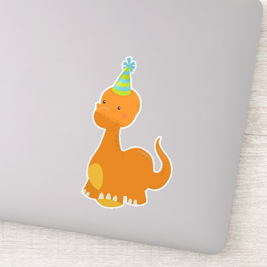 Sticker Dinosaure d'anniversaire, Dinosaure de fête, Dino, (Détail)
