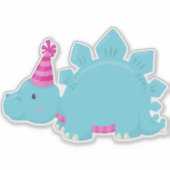 Sticker Dinosaure d'anniversaire, Dinosaure de fête, Dinos (Devant)