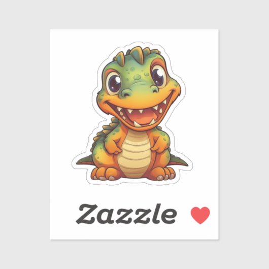 Sticker Dinosaure de dessin (Feuille)