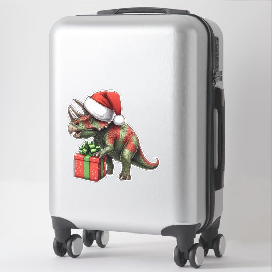 Sticker Dinosaure de Noël mignon (Sur valise)