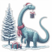 Sticker Dinosaure de Noël mignon (Devant)