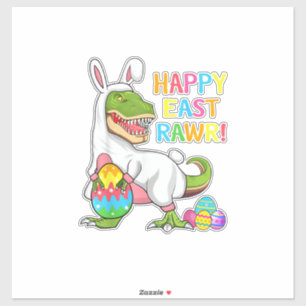 Sticker Dinosaure de Pâques Drôle Joyeux Eastrawr T Rex Pâ
