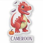 Sticker Dinosaure d'Halloween rouge (Devant)