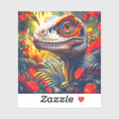 Sticker Dinosaure en vinyle coupé sur mesure (Feuille)