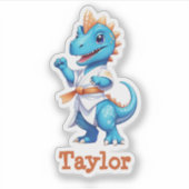 Sticker Dinosaure karaté bleu (Devant)