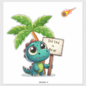Sticker dinosaure mignon et drôle (Feuille)