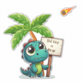 Sticker dinosaure mignon et drôle (Devant)