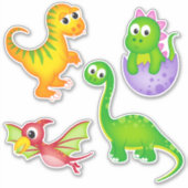 Sticker Dinosaure pour enfants mignon (Devant)