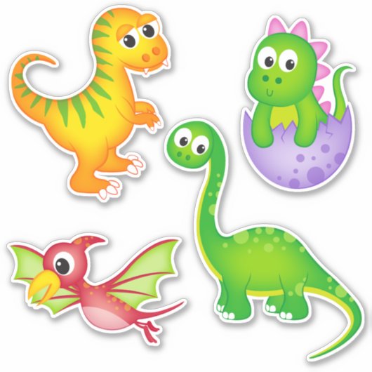 Sticker Dinosaure pour enfants mignon (Devant)