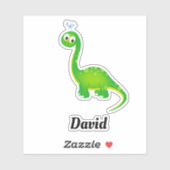 Sticker Dinosaure préhistorique avec nom (Feuille)