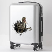 Sticker Dinosaure Rapide Velociraptor Hole Rip (Sur valise)