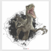 Sticker Dinosaure Rapide Velociraptor Hole Rip (Feuille)