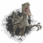 Sticker Dinosaure Rapide Velociraptor Hole Rip (Devant)