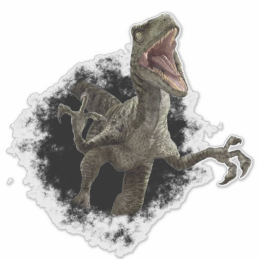 Sticker Dinosaure Rapide Velociraptor Hole Rip (Devant)