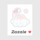 Sticker Dinosaure Rose (Feuille)