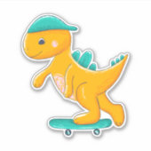 Sticker Dinosaure sur skate (Devant)