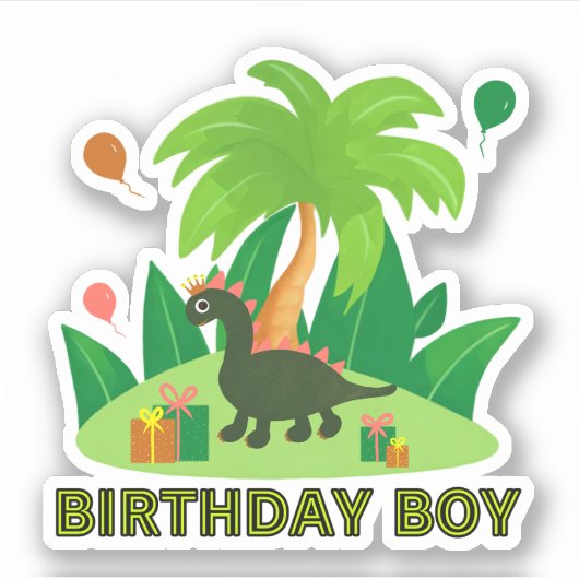 Sticker dinosaure vert (Devant)