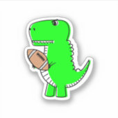 Sticker Dinosaure Vert Aime Le Football (Devant)