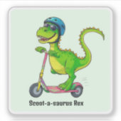 Sticker Dinosaure Vert Cool (Devant)