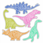 Sticker Dinosaures avec des noms (Devant)