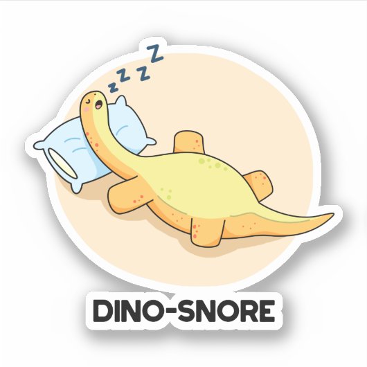 Sticker Dinosnore Dormir Dinosaure Pun (Devant)