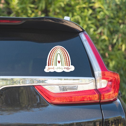 Sticker d'inspiritisme Rainbow Uniquement Good Vib (Côté voiture)