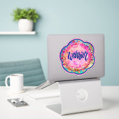 Sticker d'Inspirivity de guerrier rose (Ordinateur portable sur le bureau)