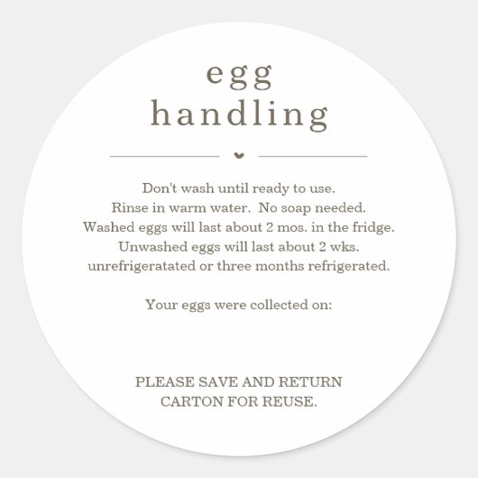 Sticker d'instruction de manipulation des oeufs Ét (Devant)